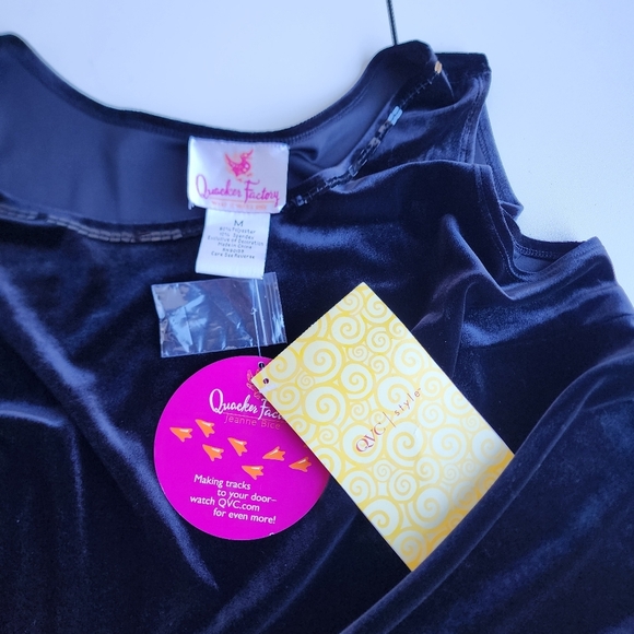 NWT Quaker Factory Top Set Women Black Sequins Velvet Stretch Formal Sleveless M - Picture 8 of 10